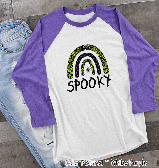Halloween Rainbow Spooky Raglan Shirt