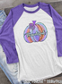 Purple Watercolor Thankful Pumpkin Raglan Tee
