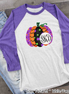 Monogrammed Colorful Halloween Pumpkin Raglan Shirt
