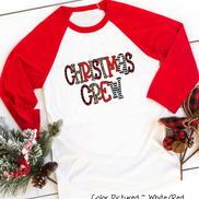 Buffalo Plaid & Leopard Print Christmas Crew Family Raglan