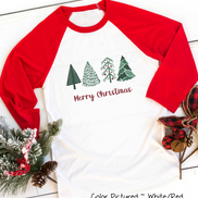 Minimalist Christmas Tree Raglan Tee