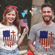 American Flag and Cross Patriotic Faith Tee