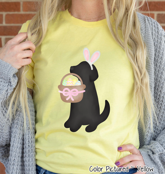 Dog Girl Black Lab Easter Tee