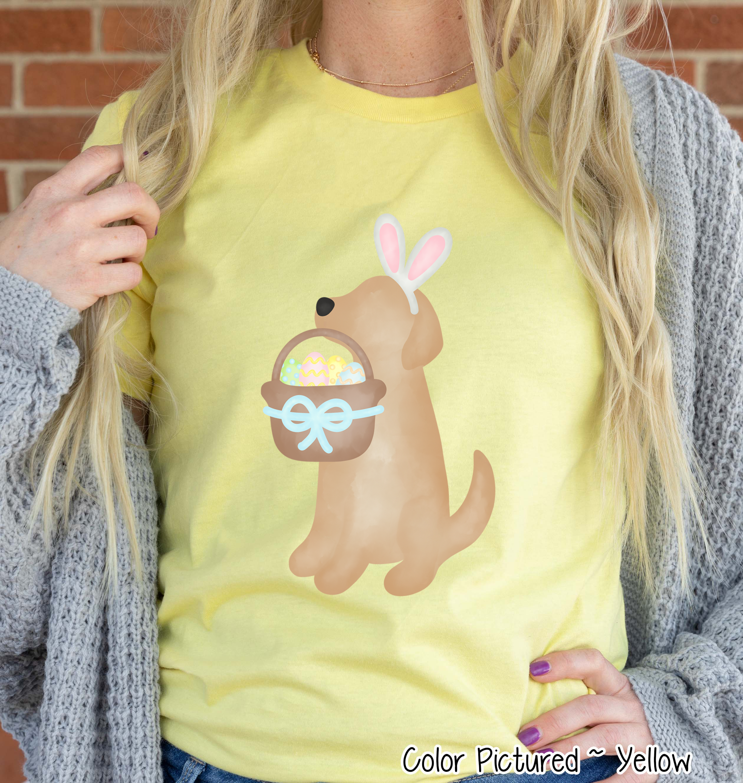 Dog Boy Yellow Lab Easter Tee