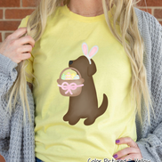 Dog Girl Brown Lab Easter Tee