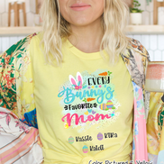 Personalized Shirt For Mom Every Bunny's Favorite & Easter Eggs with Custom Kids Name Easter Day Tee