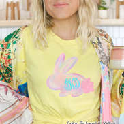 Monogram Watercolor Bunny Easter Tee