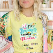 Personalized Shirt For Nana Every Bunny's Favorite & Easter Eggs with Custom Grandkids Name Easter Day Tee