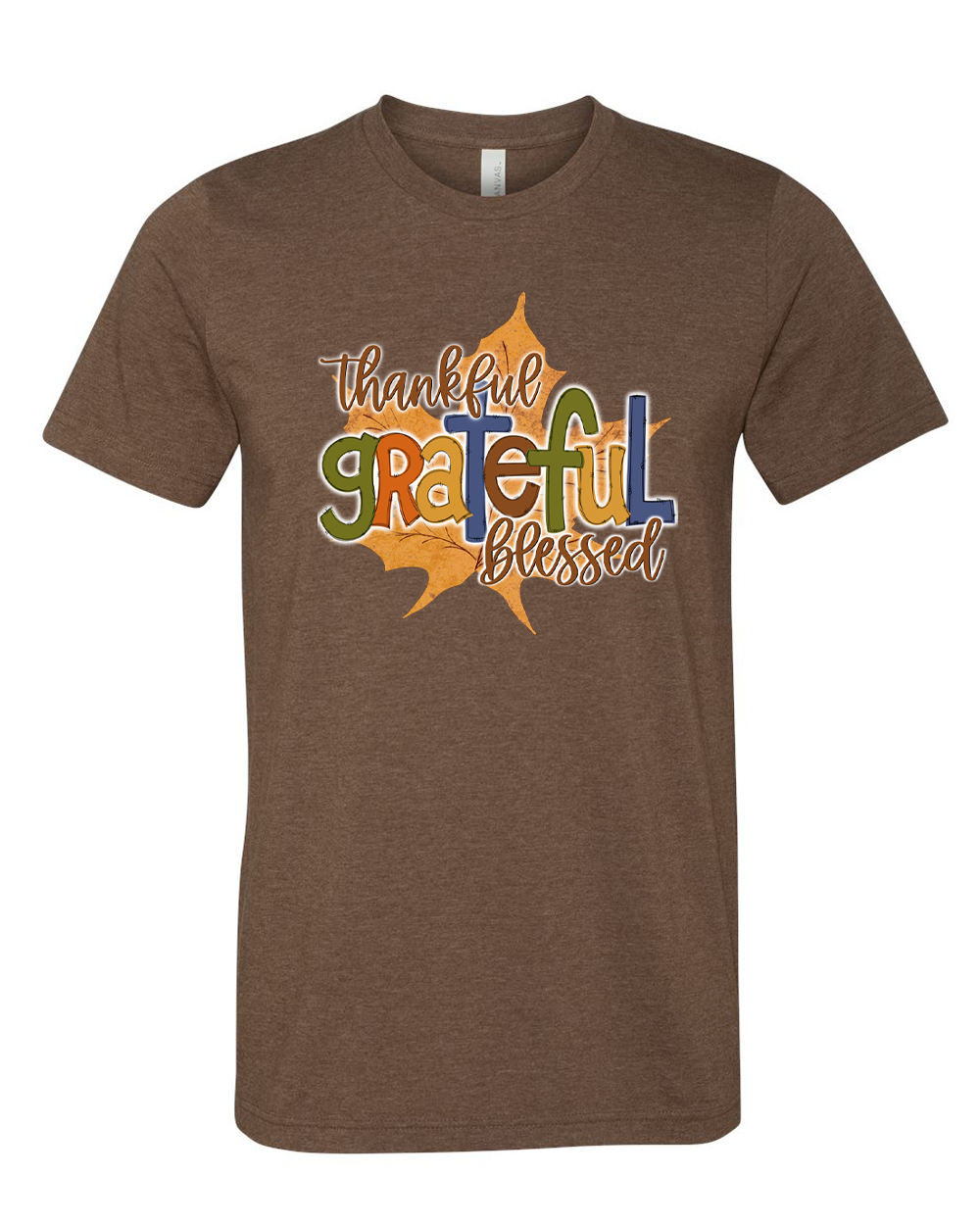 Thankful, Grateful, Blessed Fall Leaf Tee
