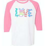 Monogram Bunny LOVE Easter Raglan Tee
