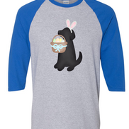 Dog Boy Black Lab Easter Raglan Tee