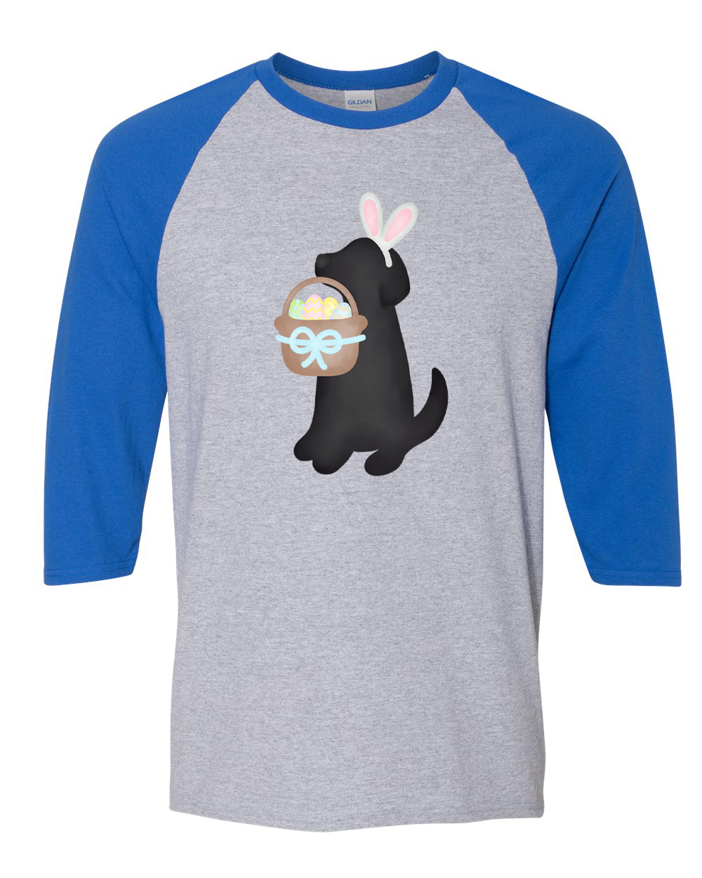 Dog Boy Black Lab Easter Raglan Tee