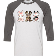Monogram Leopard Rose Gold Bunnys Raglan Tee