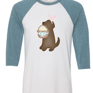 Dog Boy Brown Lab Easter Raglan Tee