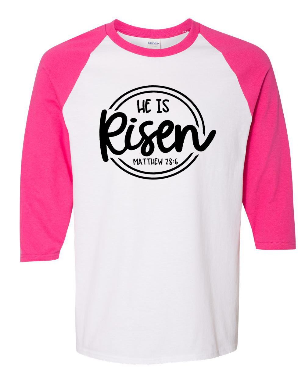He Is Risen Christian Easter Raglan Tee