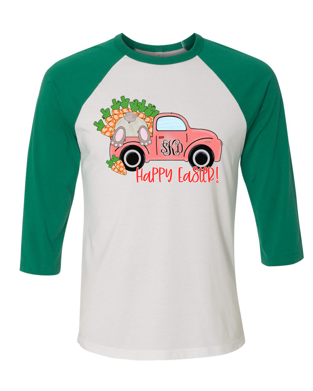 Monogram Easter Carrot Truck Raglan Tee