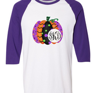 Monogrammed Colorful Halloween Pumpkin Shirt