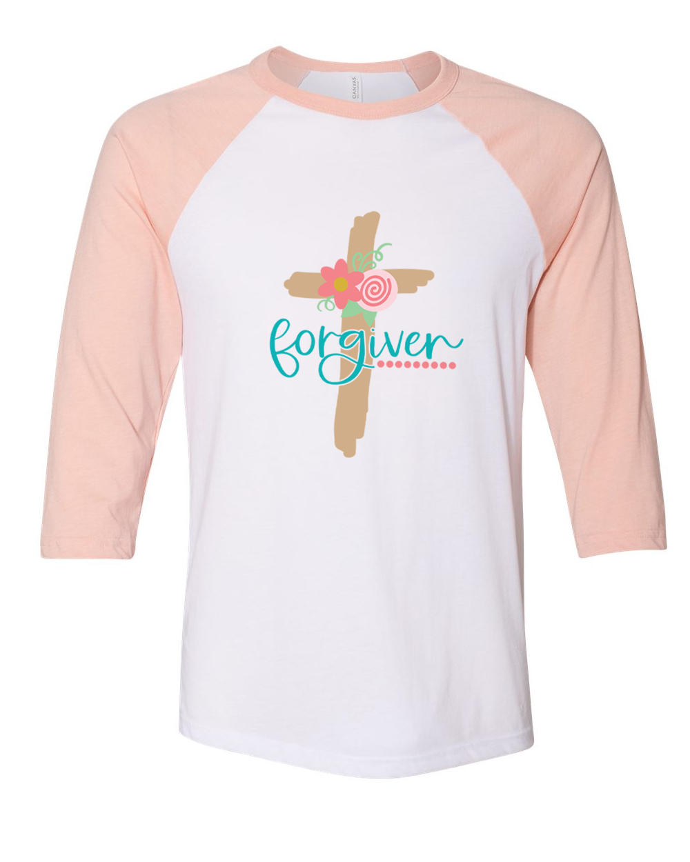 Forgiven Floral Easter Cross Raglan Tee