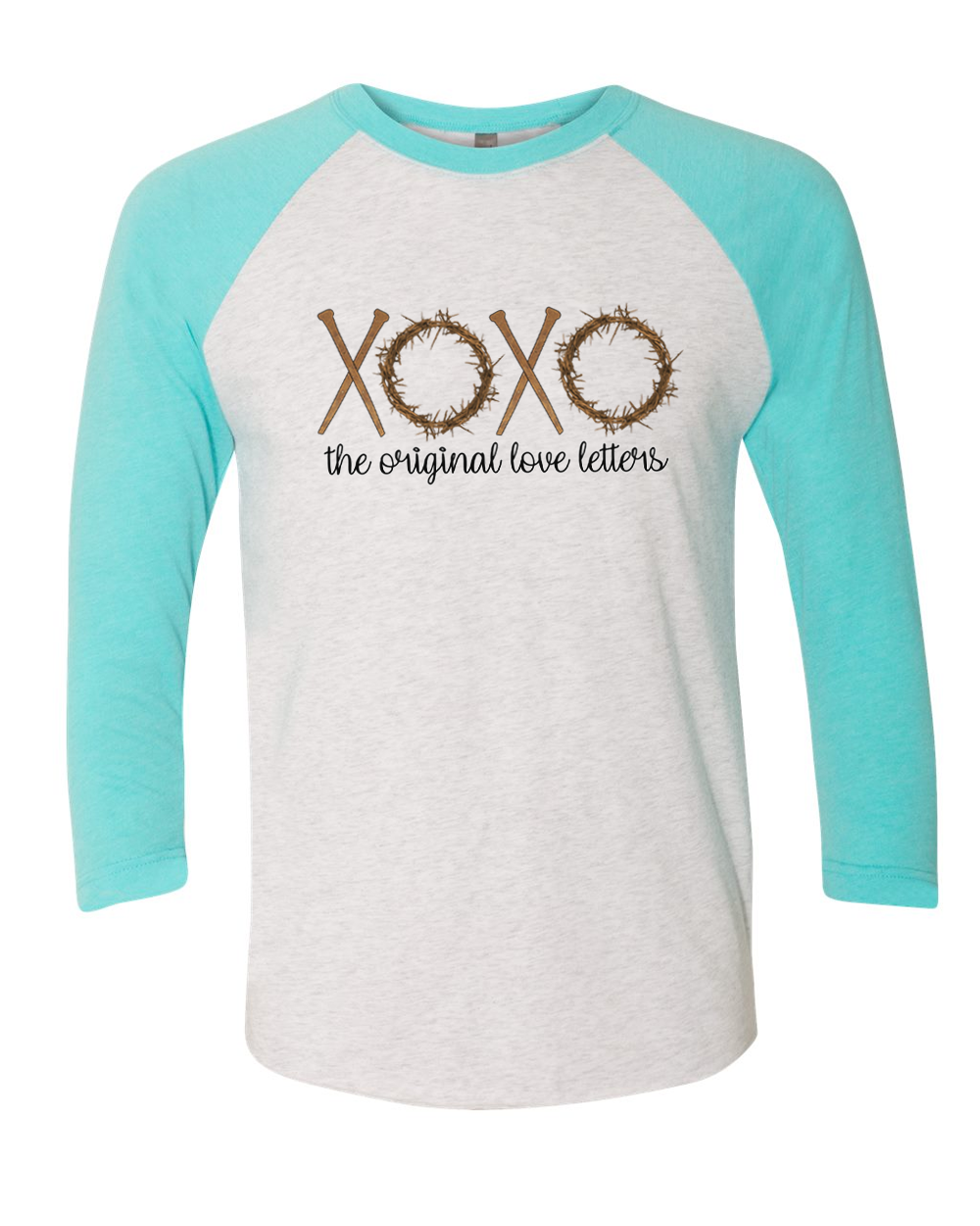 The Original Love Letters XOXO Christian Easter Raglan Tee