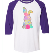 Monogram Pastel Easter Bunny Raglan Tee