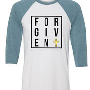 Forgiven with Gold Cross Easter Raglan Tee