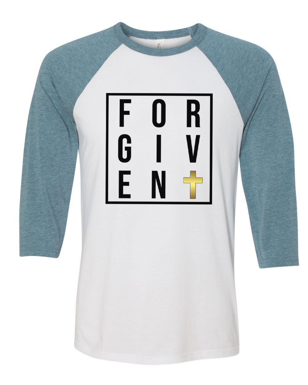Forgiven with Gold Cross Easter Raglan Tee