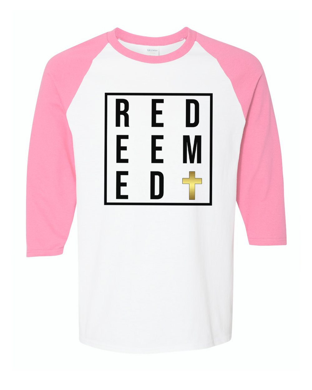 Redeemed with Gold Cross Easter Raglan Tee