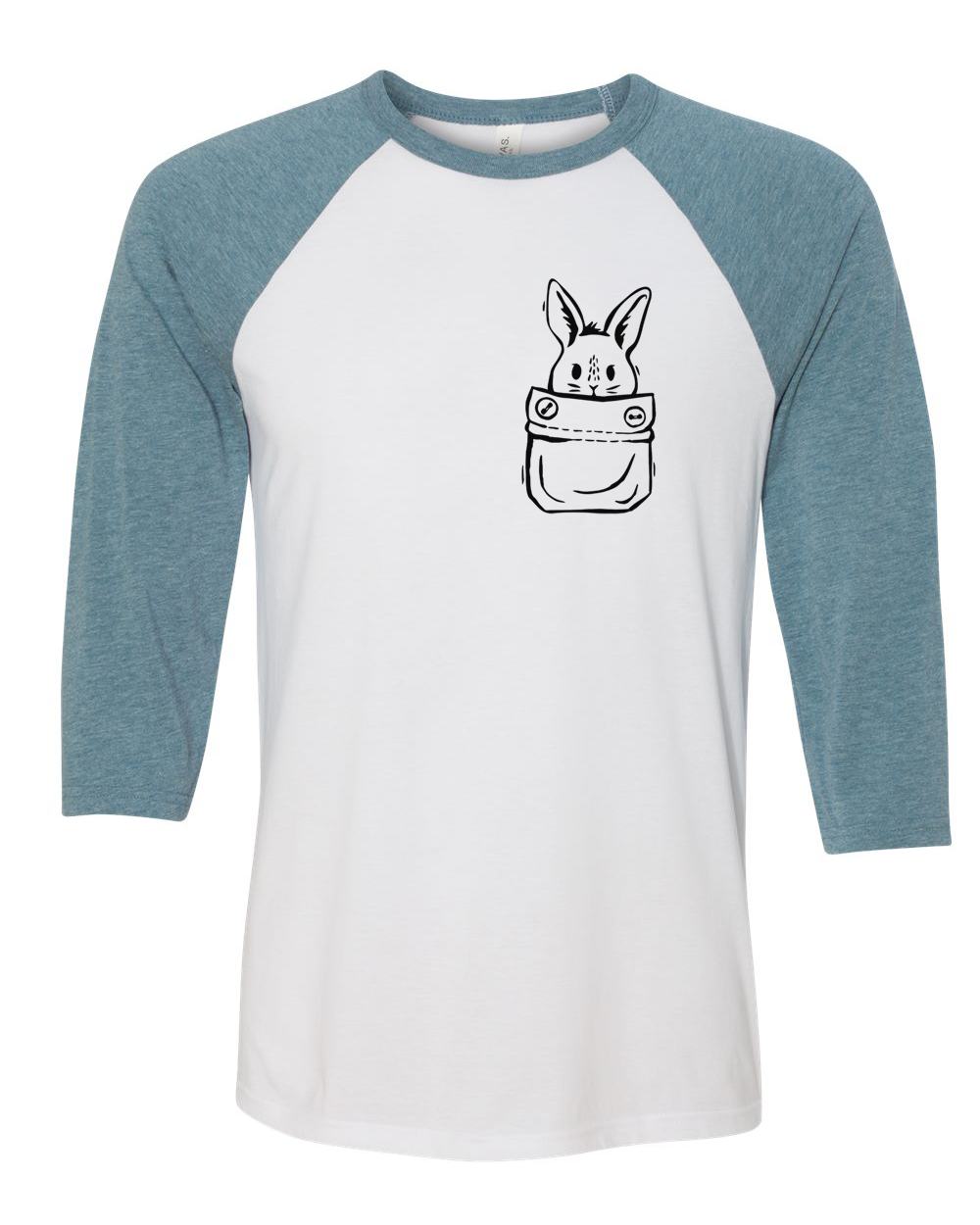 Easter Bunny Pocket Print Raglan Tee