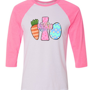 Monogram Carrot Cross & Egg Easter Raglan Tee