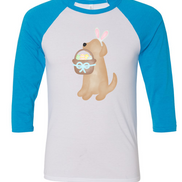 Dog Boy Yellow Lab Easter Raglan Tee