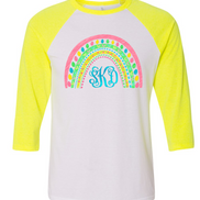 Monogram Easter Rainbow Raglan Tee