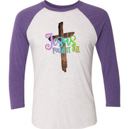 Jesus Paid It All Cross Raglan Tee