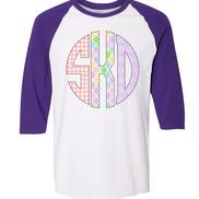 Easter Print Big Monogram Raglan Tee