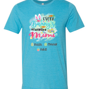Personalized Shirt For Mimi Every Bunny's Favorite & Easter Eggs with Custom Grandkids Name Easter Day Tee