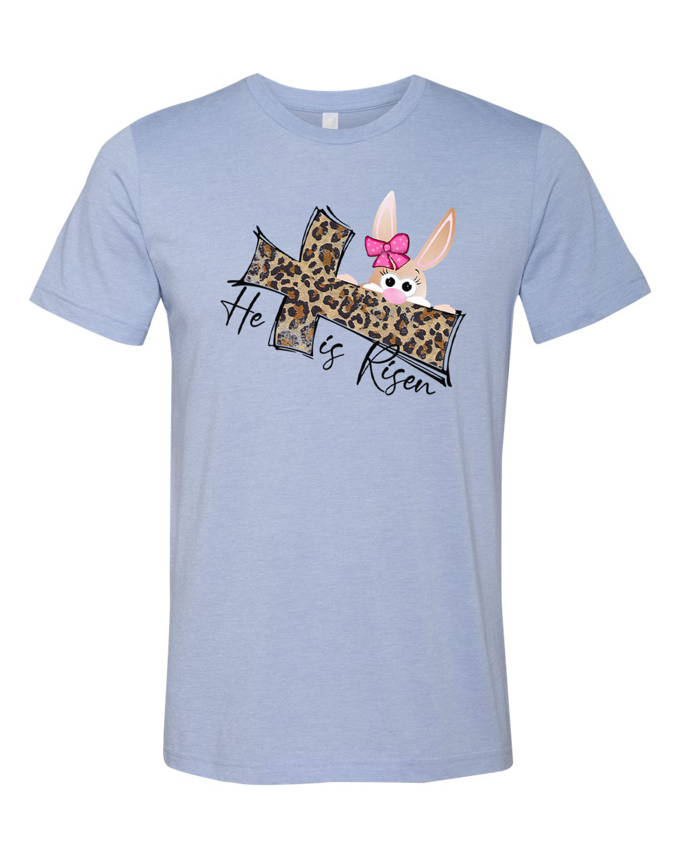 Risen Leopard Cross Easter Bunny Tee