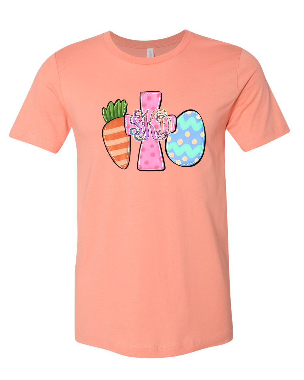 Monogram Carrot Cross & Egg Easter Tee