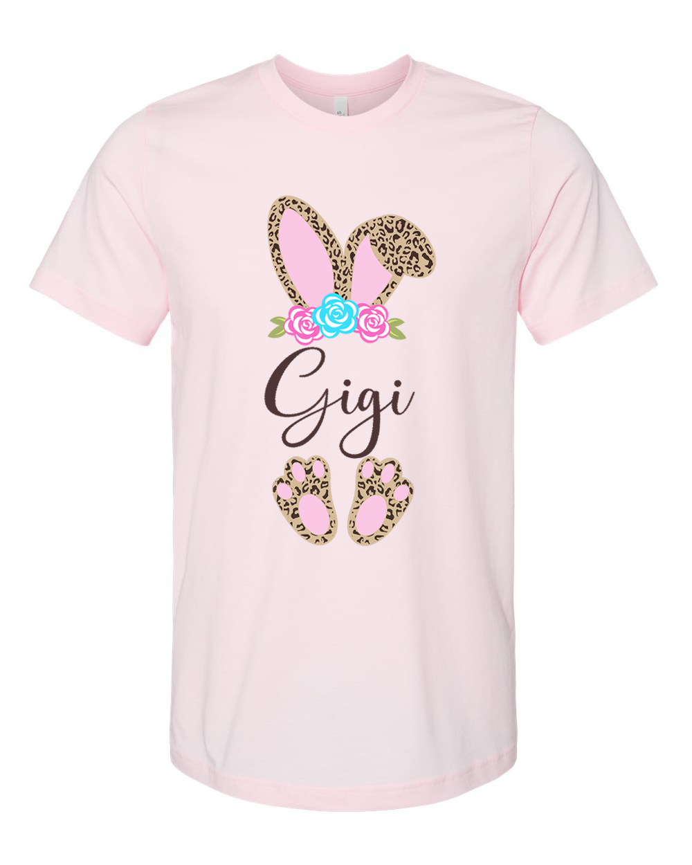Cheetah Leopard Print Bunny Ears with Gigi Easter Tee