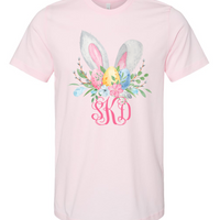 Monogram Bunny Ears with Eggs Tee