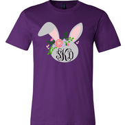 Monogram Floral Bunny Head Easter Tee