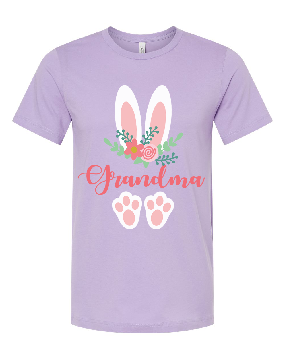 Floral Bunny Ears & Feet with Grandma Easter Tee