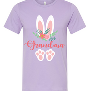 Floral Bunny Ears & Feet with Grandma Easter Tee