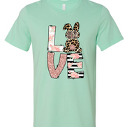 Monogram Leopard Rose Gold LOVE Bunny Tee