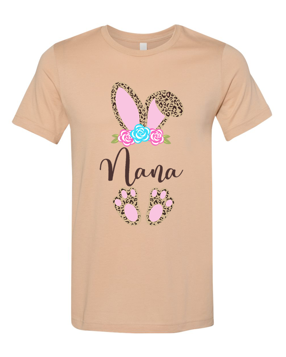 Cheetah Leopard Print Bunny Ears with Nana Easter Tee
