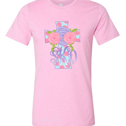 Monogram Pink Polka Dot Easter Cross Tee