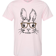 Bunny with Leopard Glasses Easter Tee