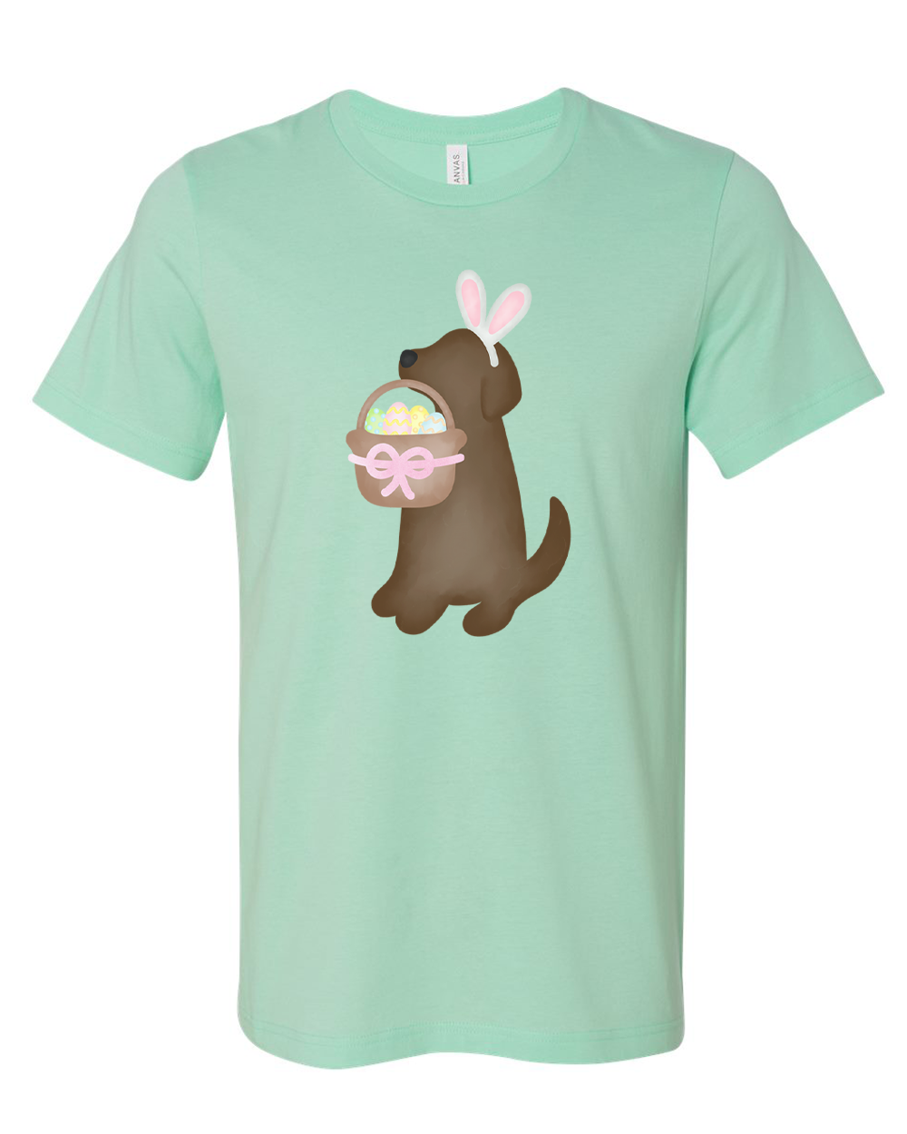 Dog Girl Brown Lab Easter Tee