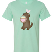 Dog Girl Brown Lab Easter Tee