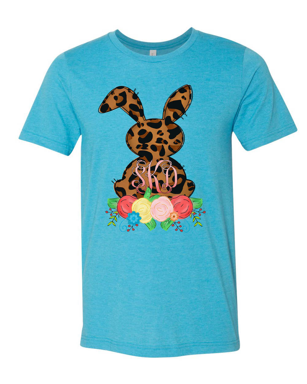 Monogram Leopard Print Easter Bunny Tee