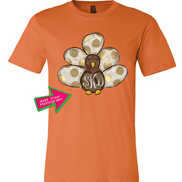 Fall Monogram Turkey with White & Gold Dots Tail Tee