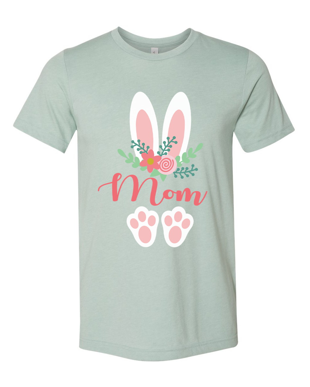 Floral Bunny Ears & Feet with Mom Easter Tee